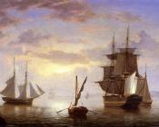 Ships in a Harbor, Sunrise - 菲茨·休·莱恩